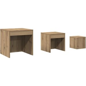 (artisan oak) vidaXL Nesting Tables Living Room Side Table End Table 3 pcs Engin (artisan oak) vidaXL Nesting Tables Living Room Side Table End Table 3 pcs Engin