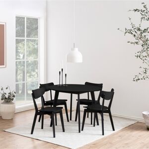 Furniture To Go Roxby Round Dining Table in Black 105x76cm includes 4 Roxby Dining Chairs in Bla Furniture To Go Roxby Round Dining Table in Black 105x76cm includes 4 Roxby Dining Chairs in Bla
