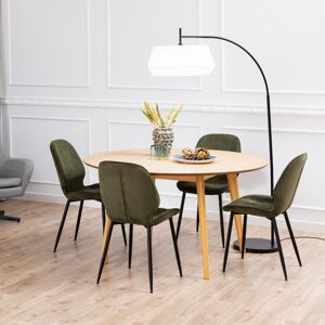 Furniture To Go Nagano Round Dining Table in Oak includes 4 Femke Dining Chair in Olive Green Furniture To Go Nagano Round Dining Table in Oak includes 4 Femke Dining Chair in Olive Green