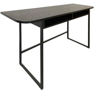 Furniture To Go Darlington Console Table With Open Shelf and Oak Top in Black Furniture To Go Darlington Console Table With Open Shelf and Oak Top in Black