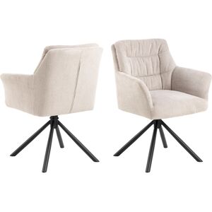 Furniture To Go Alonso Swivel Cream Dining Chair with Armrest Set of 2 Furniture To Go Alonso Swivel Cream Dining Chair with Armrest Set of 2