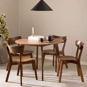 Furniture To Go Roxby Round Dining Table in Walnut 120x76cm includes 4 Roxby Dining Chairs in Wa Furniture To Go Roxby Round Dining Table in Walnut 120x76cm includes 4 Roxby Dining Chairs in Wa