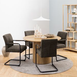 Furniture To Go Yale Dining Table in Oak 120x75cm includes 4 Adele Fabric Dining Chairs in Grey Furniture To Go Yale Dining Table in Oak 120x75cm includes 4 Adele Fabric Dining Chairs in Grey