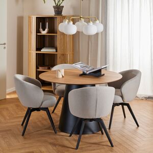 Furniture To Go Soli Round Dining Table in Oak/Black 120x75cm includes 4 Darlene Dining Chair in Furniture To Go Soli Round Dining Table in Oak/Black 120x75cm includes 4 Darlene Dining Chair in