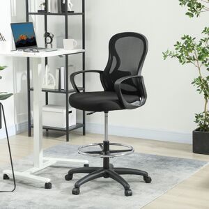 Vinsetto Mesh Office Chair with Lumbar Support, Adjustable Height, Black Vinsetto Mesh Office Chair with Lumbar Support, Adjustable Height, Black