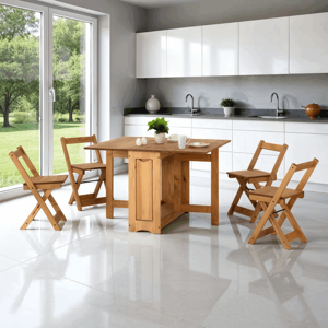 Seconique Santos Butterfly Dining Set Natural Wax - Dining Table with 4 Chairs Seconique Santos Butterfly Dining Set Natural Wax - Dining Table with 4 Chairs