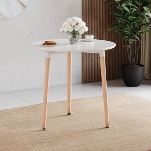 Vida Designs (White, 3 Seater) Batley Round Wooden Dining Table - Kitchen/Home Vida Designs (White, 3 Seater) Batley Round Wooden Dining Table - Kitchen/Home