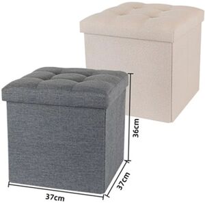Unbranded (Beige, Single - 1 seat) Folding Storage Box Pouffe Seat Stool Chair Unbranded (Beige, Single - 1 seat) Folding Storage Box Pouffe Seat Stool Chair