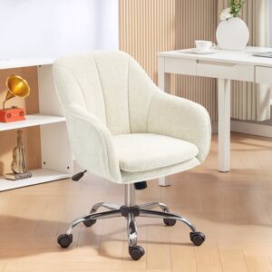 (Cream) HOMCOM Modern Velvet Office Desk Chair for Bedroom, Living Room (Cream) HOMCOM Modern Velvet Office Desk Chair for Bedroom, Living Room