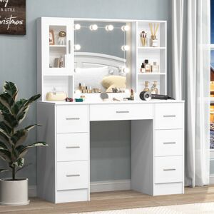 Unbranded Large Dressing Table With LED Lighted Mirror 7 Drawers Makeup Vanity Unbranded Large Dressing Table With LED Lighted Mirror 7 Drawers Makeup Vanity