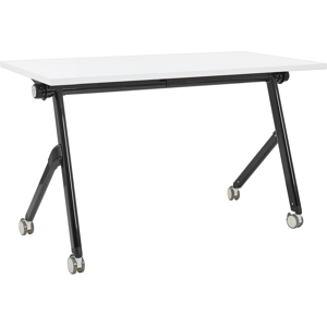 Beliani Foldable Office Desk BENDI White 120 cm 60 cm with Wheels Beliani Foldable Office Desk BENDI White 120 cm 60 cm with Wheels