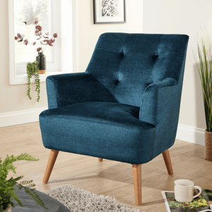 Home Source (Blue) Arta Armchair Modern Accent Chair Upholstered Home Source (Blue) Arta Armchair Modern Accent Chair Upholstered