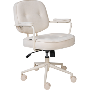 Beliani Desk Chair PARAMUS Fabric Off-White Beliani Desk Chair PARAMUS Fabric Off-White