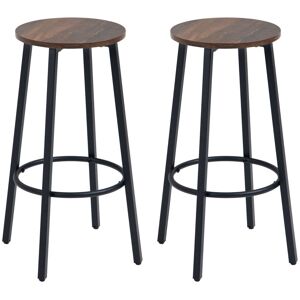 Homcom Bar Stools, Set of 2 Kitchen Breakfast Stools with Sturdy Steel Frame, Industria Homcom Bar Stools, Set of 2 Kitchen Breakfast Stools with Sturdy Steel Frame, Industria
