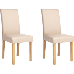 Beliani Broaday Beige Faux Leather Dining Chairs Set of 2 - Dining Chairs Beliani Broaday Beige Faux Leather Dining Chairs Set of 2 - Dining Chairs
