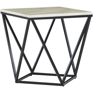 Beliani Side Table MALIBU Marble/ Black Beliani Side Table MALIBU Marble/ Black