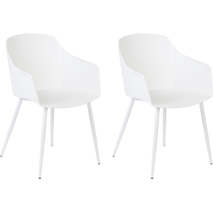 Beliani White Minimalist Dining Chairs - Dining Chairs Beliani White Minimalist Dining Chairs - Dining Chairs