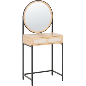 Beliani Dressing Table with Mirror CASSIAR Light Brown Beliani Dressing Table with Mirror CASSIAR Light Brown