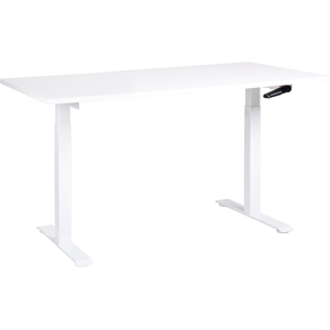 Beliani Manual Adjustable Standing Desk DESTINES White 160 cm 72 cm Beliani Manual Adjustable Standing Desk DESTINES White 160 cm 72 cm
