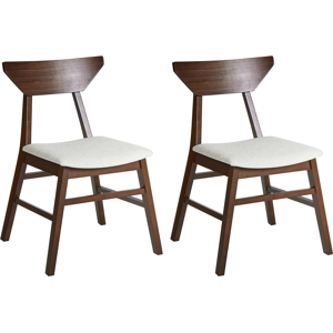 Beliani Set of 2 Dining Chairs HOPKINS Wood Dark Brown Beliani Set of 2 Dining Chairs HOPKINS Wood Dark Brown