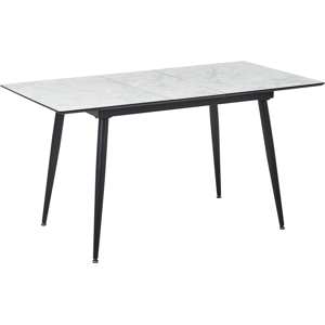 Beliani Black White MDF Extendable Dining Table - Rectangular Modern Design Beliani Black White MDF Extendable Dining Table - Rectangular Modern Design