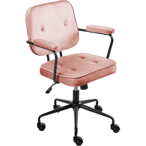Beliani Desk Chair PAWNEE Velvet Pink Beliani Desk Chair PAWNEE Velvet Pink