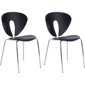 Beliani Set of 2 Dining Chairs TRACY Black Beliani Set of 2 Dining Chairs TRACY Black