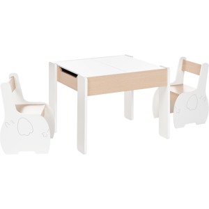 Beliani Kids Table with Chairs LOYD White Beliani Kids Table with Chairs LOYD White
