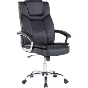 Beliani Black Faux Leather Office Chair - Office Chair Beliani Black Faux Leather Office Chair - Office Chair