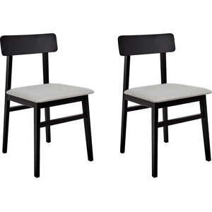 Beliani Set of 2 Dining Chairs STACY Wood Light Grey Beliani Set of 2 Dining Chairs STACY Wood Light Grey