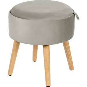 Beliani Storage Stool NEELY Velvet Grey Beliani Storage Stool NEELY Velvet Grey