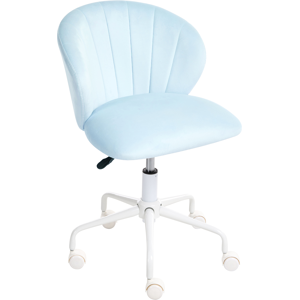 Beliani Desk Chair CHEERFUL Velvet Light Blue Beliani Desk Chair CHEERFUL Velvet Light Blue
