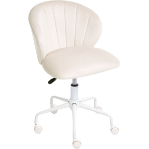 Beliani Desk Chair CHEERFUL Velvet Off-White Beliani Desk Chair CHEERFUL Velvet Off-White