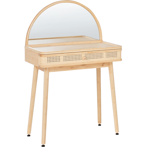 Beliani Dressing Table with Mirror RANCHERIA Light Brown Beliani Dressing Table with Mirror RANCHERIA Light Brown
