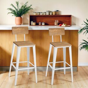 VASAGLE Bar Stool Set of 2, Bar Chairs, Kitchen Chairs with Backrest, Steel Frame, Easy VASAGLE Bar Stool Set of 2, Bar Chairs, Kitchen Chairs with Backrest, Steel Frame, Easy