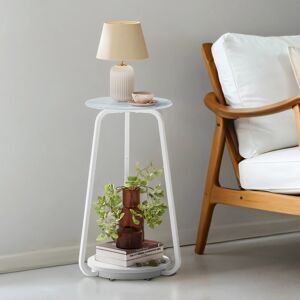 VASAGLE Round Side Table with 2 Shelves - Side Table VASAGLE Round Side Table with 2 Shelves - Side Table