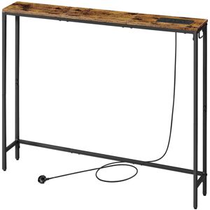 VASAGLE Console Table with Charging Station, Slim Behind Sofa Table, 15 x 100 x 80 cm, 1 VASAGLE Console Table with Charging Station, Slim Behind Sofa Table, 15 x 100 x 80 cm, 1