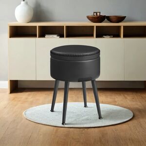 VASAGLE Dressing Table Stool, Storage Ottoman, Synthetic Leather, Round Storage Stool Se VASAGLE Dressing Table Stool, Storage Ottoman, Synthetic Leather, Round Storage Stool Se