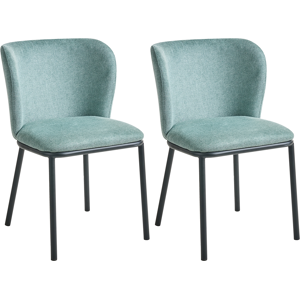 Beliani Set of 2 Dining Chairs ARTESIA Fabric Mint Green Beliani Set of 2 Dining Chairs ARTESIA Fabric Mint Green