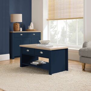 Coffee Table Blue & Oak Birlea Highgate 2 Drawer Navy Farmhouse Shabby Chic Coffee Table Blue & Oak Birlea Highgate 2 Drawer Navy Farmhouse Shabby Chic