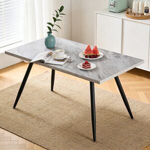 AINPECCA White 150CM Dining Table Marble Effect Kitchen AINPECCA White 150CM Dining Table Marble Effect Kitchen