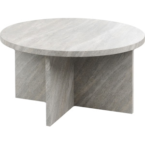 Beliani Grey MDF Round Coffee Table - Industrial Design Beliani Grey MDF Round Coffee Table - Industrial Design