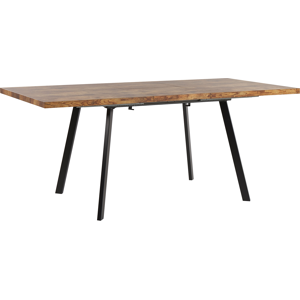 Beliani Extending Dining Table HARLOW Dark Brown 140/180 cm 90 cm Beliani Extending Dining Table HARLOW Dark Brown 140/180 cm 90 cm