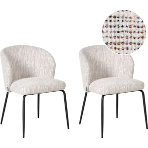 Beliani Set of 2 Dining Chairs ZANA Fabric Multicolour Beliani Set of 2 Dining Chairs ZANA Fabric Multicolour