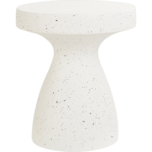 Beliani Side Table BIVIERE White Terrazzo Beliani Side Table BIVIERE White Terrazzo
