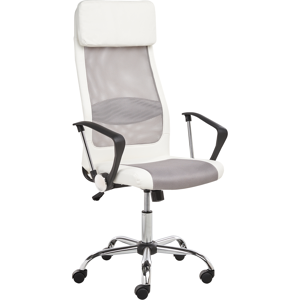 Beliani Office Chair PIONEER Faux Leather White Beliani Office Chair PIONEER Faux Leather White