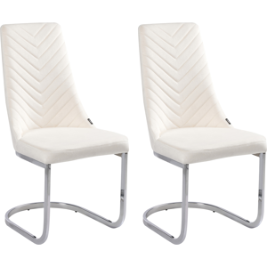 Beliani ALTOONA Velvet Off-White Dining Chairs - Dining Chairs Beliani ALTOONA Velvet Off-White Dining Chairs - Dining Chairs