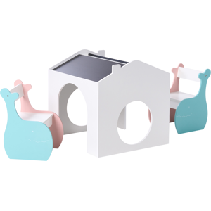 Beliani Kids Table with Chairs WOOLI Multicolour Beliani Kids Table with Chairs WOOLI Multicolour