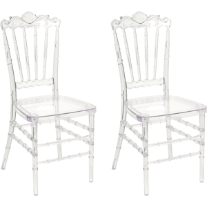 Beliani Set of 2 Dining Chairs MENDON Transparent Beliani Set of 2 Dining Chairs MENDON Transparent