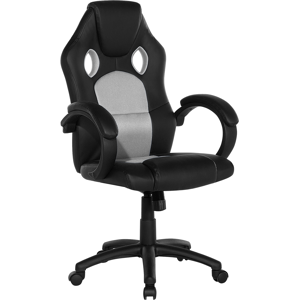 Beliani Office Chair FIGHTER Faux Leather Light Grey Beliani Office Chair FIGHTER Faux Leather Light Grey